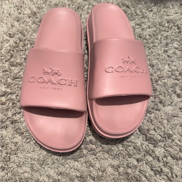 Coach Pink Slide Sandals - Picture 1 of 5